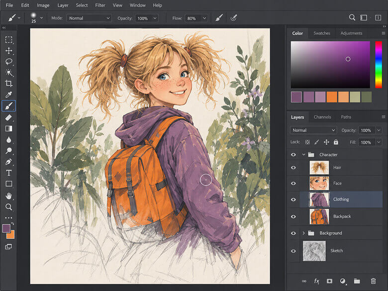 Создание 2D-персонажей в Adobe Photoshop